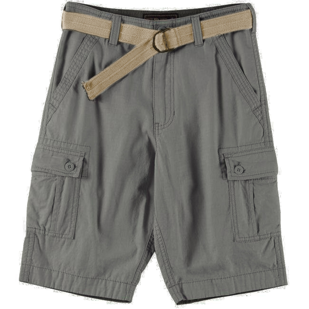 Men's Cotton Cargo Shorts Multiple Pockets Belt Casual Lose Fit Grey / Khaki Bel